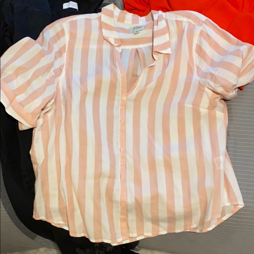 100% cotton pink and white striped shirt